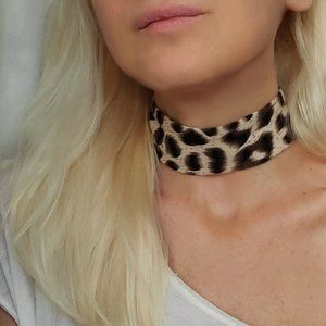 FP Cheetah Sexy Choker Boho Gypsy Tiger Animal Print Boho Necklace